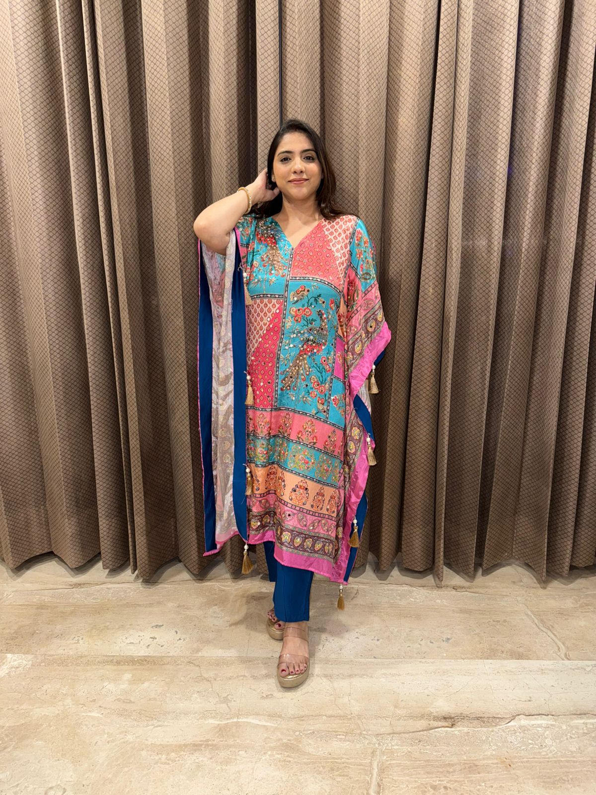 Vibrant Multicolor Printed Kaftan Set