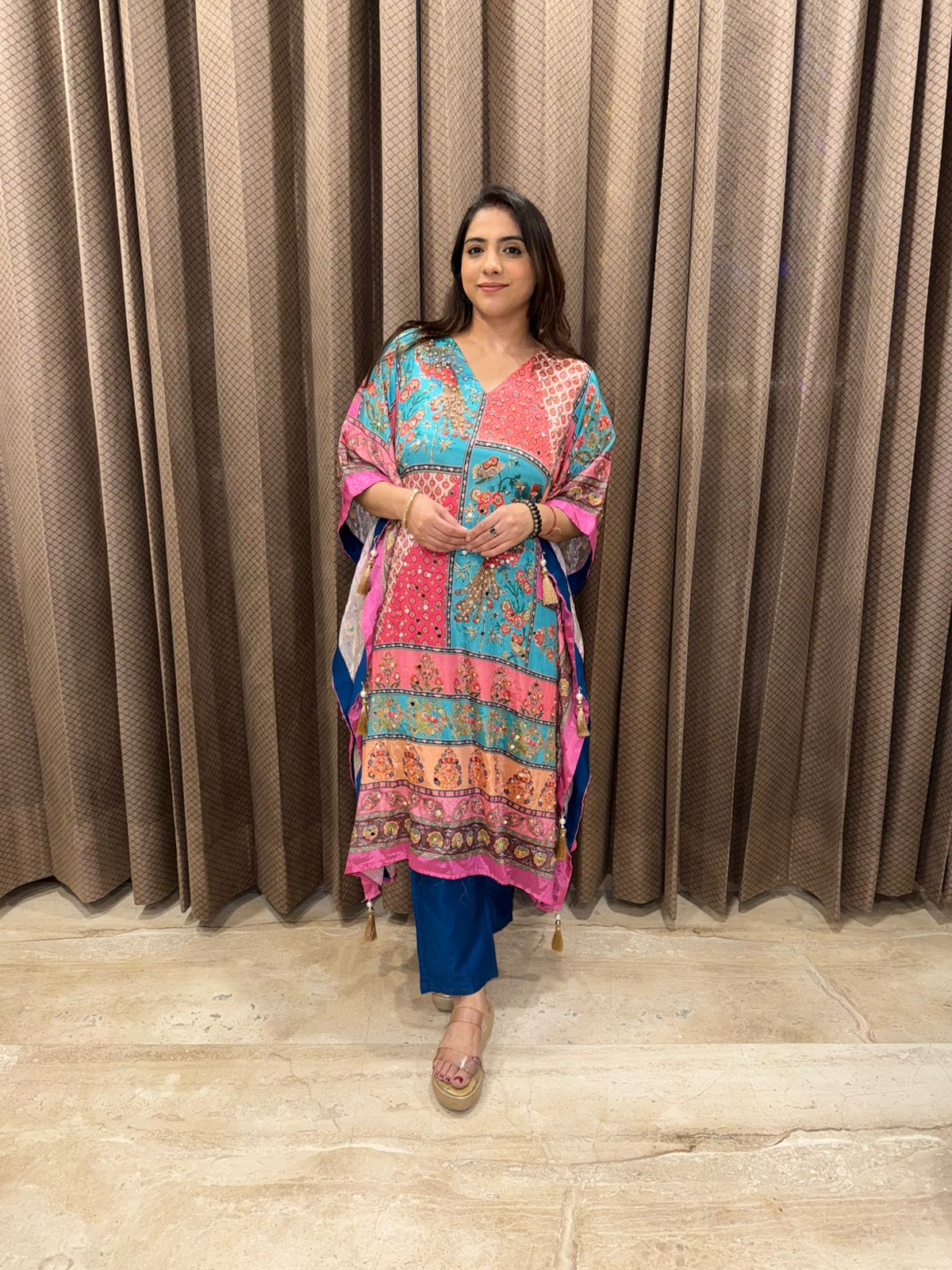 Vibrant Multicolor Printed Kaftan Set