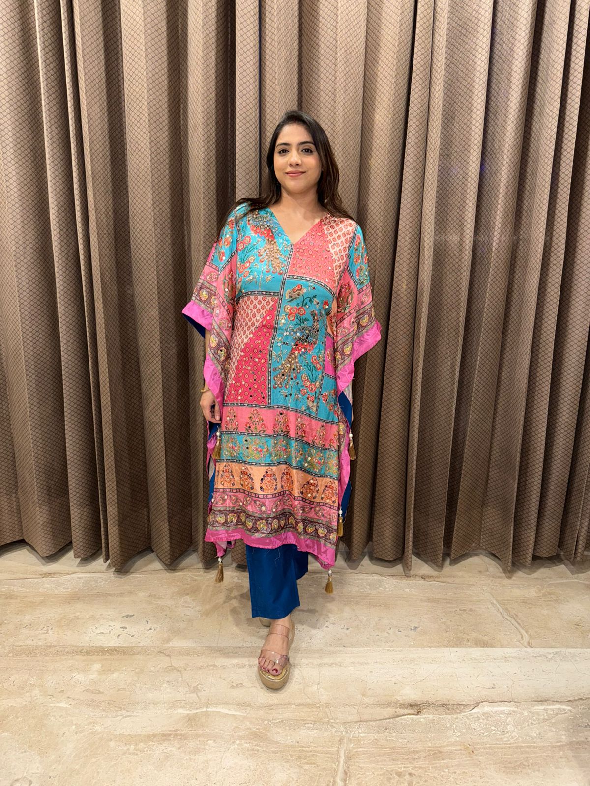 Vibrant Multicolor Printed Kaftan Set