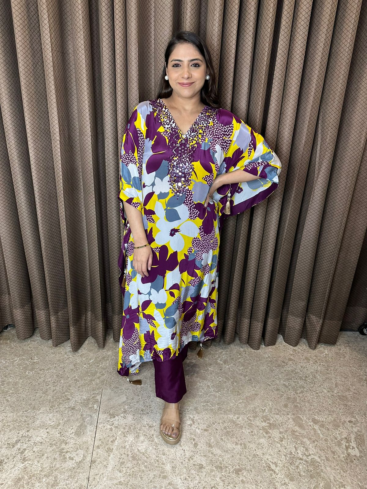 Multicolor Floral Kaftan Set