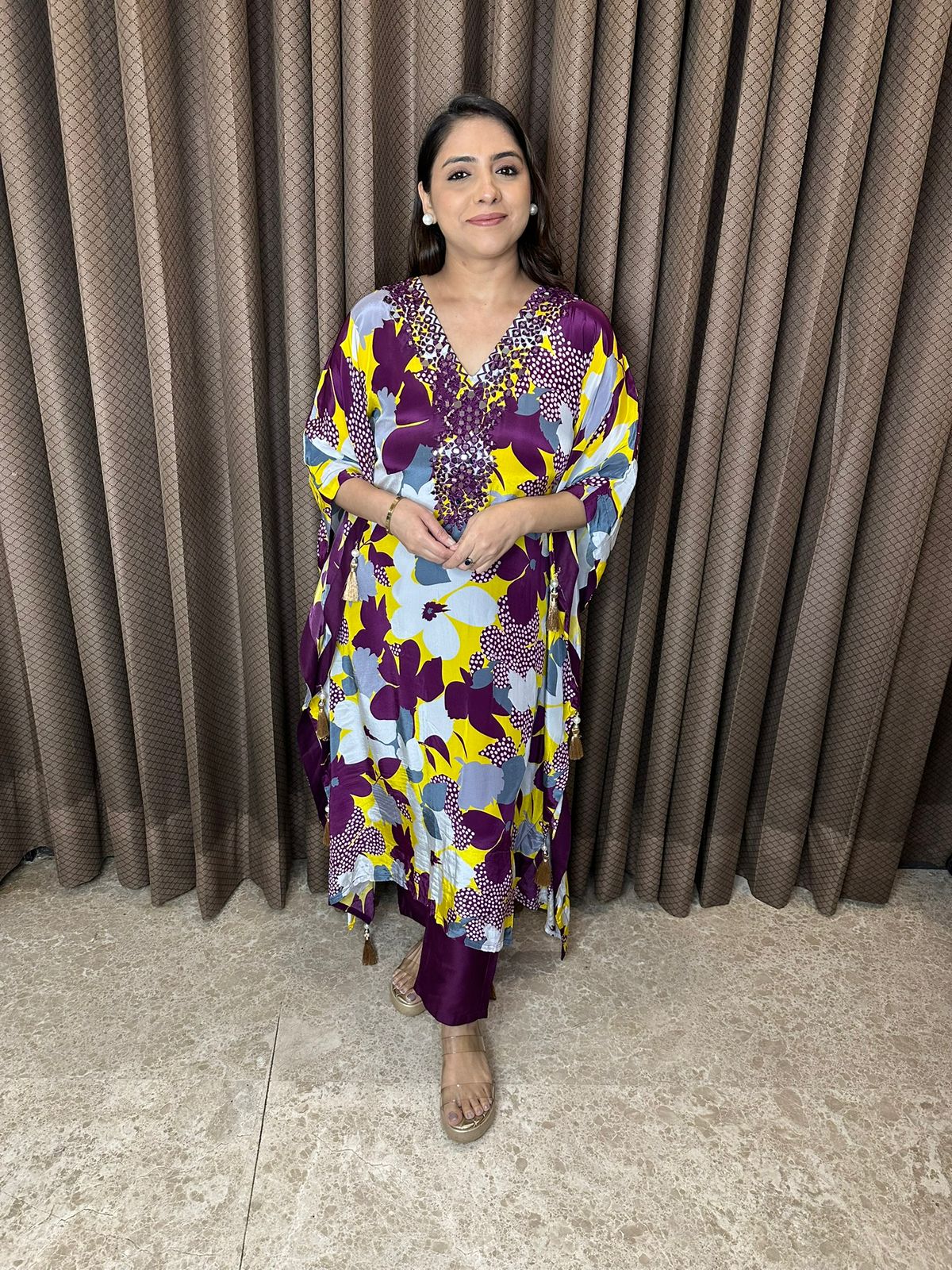 Multicolor Floral Kaftan Set