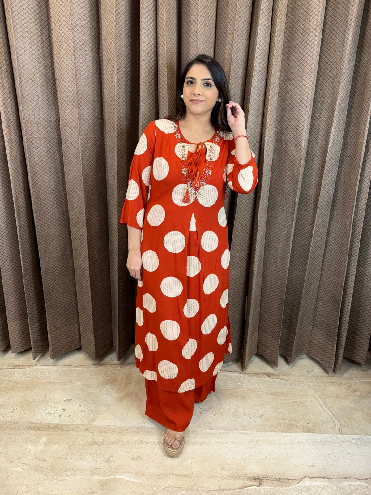 Rust Polka Co-ord Set