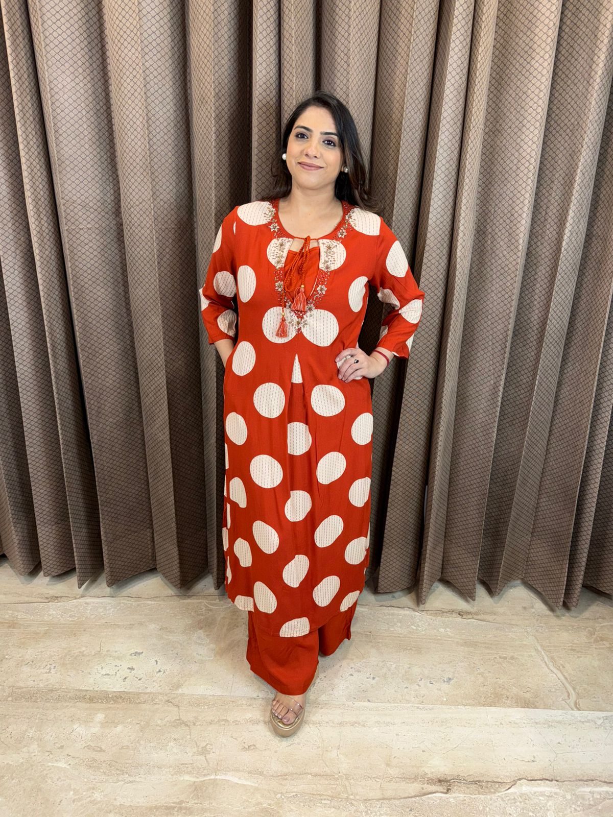 Rust Polka Co-ord Set