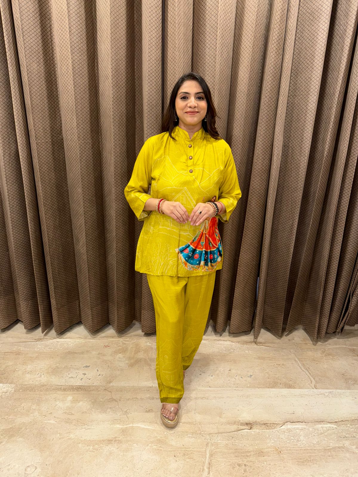 Lime Green Co-ord Set with Girl Detailing