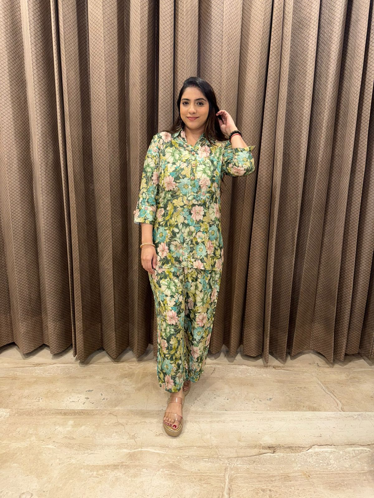 Pastel Floral Printed Co-ord Set