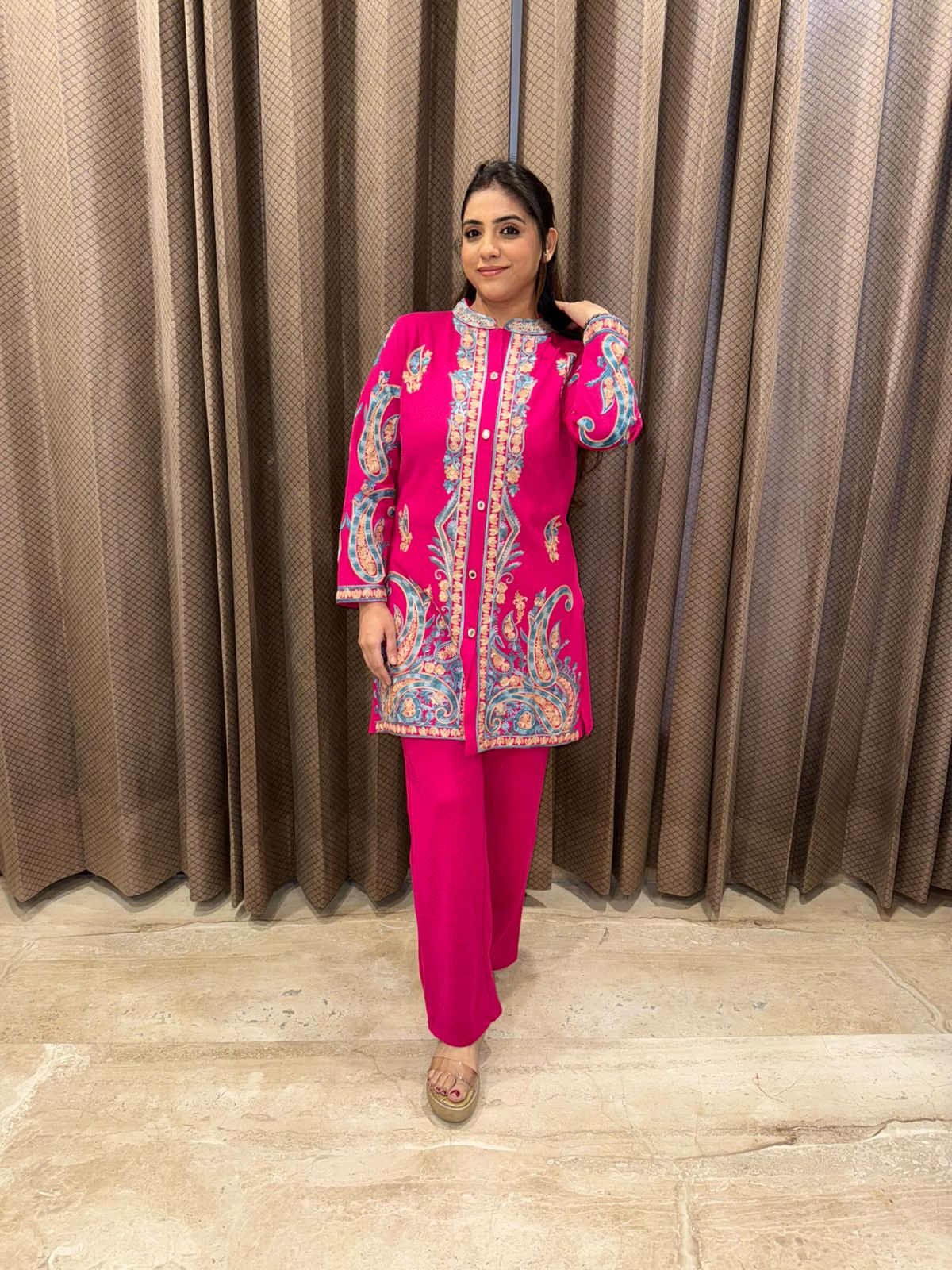 Fuchsia Paisley Printed Co-ord Set