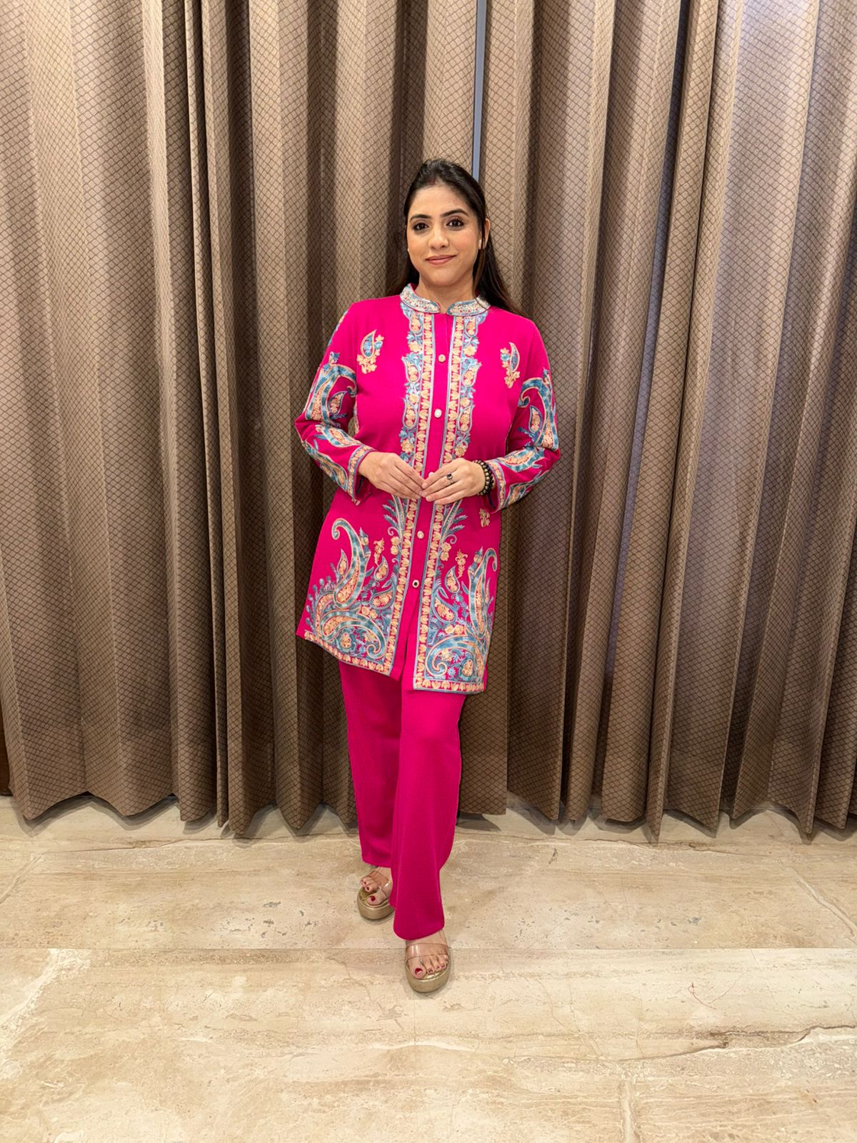 Fuchsia Paisley Printed Co-ord Set