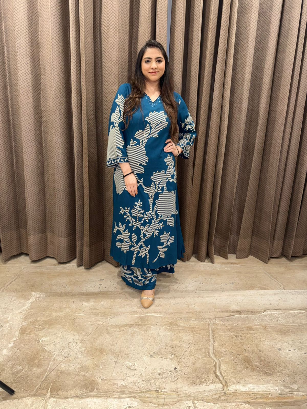 Blue Floral Co-ord set with plazoo