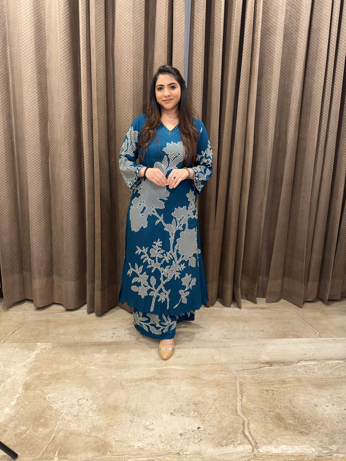 Blue Floral Co-ord set with plazoo