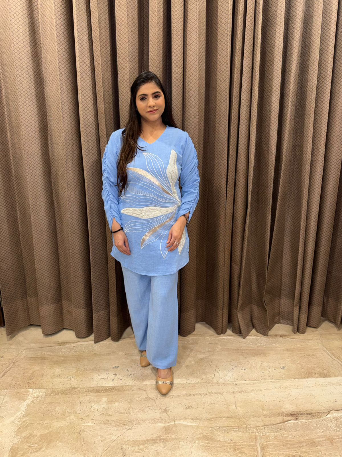 Light Blue Designer Co-ord Set