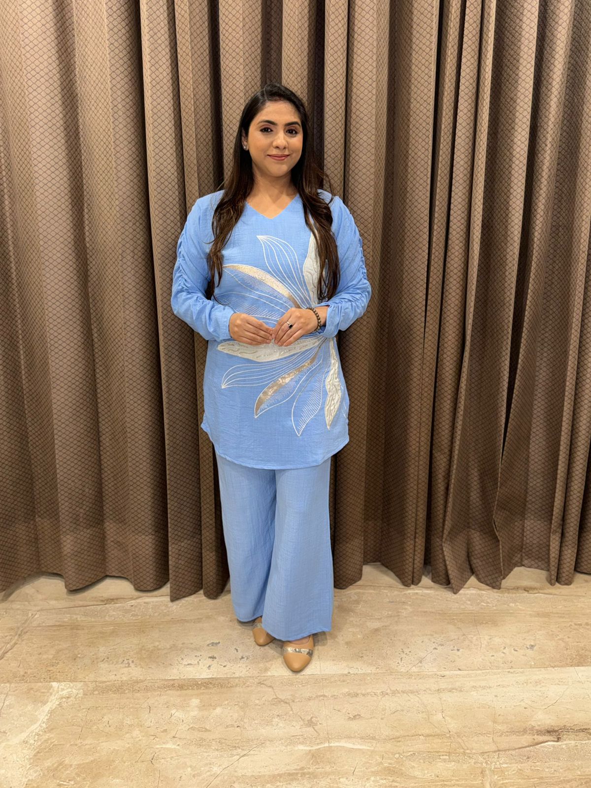 Light Blue Designer Co-ord Set