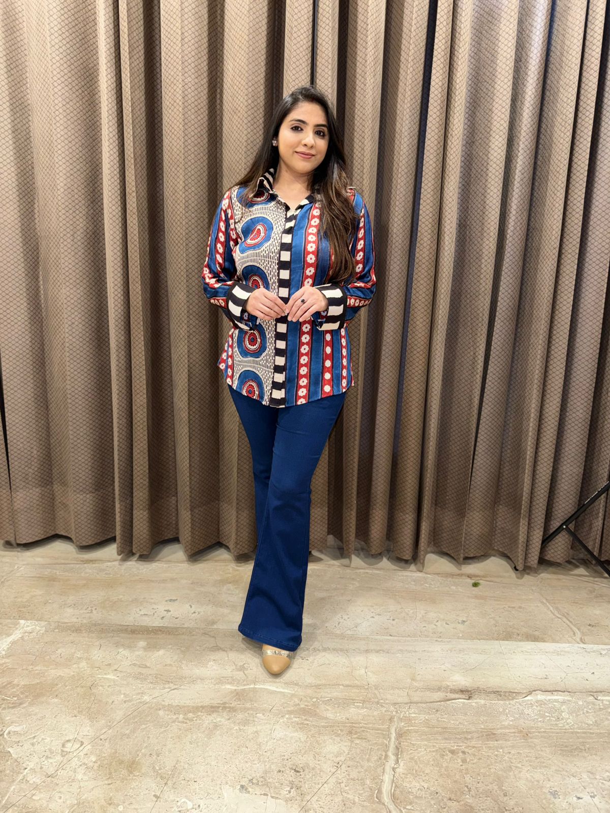 Designer Ajrakh Printed shirt