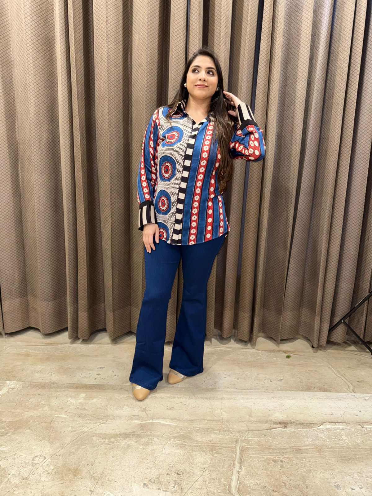 Designer Ajrakh Printed shirt