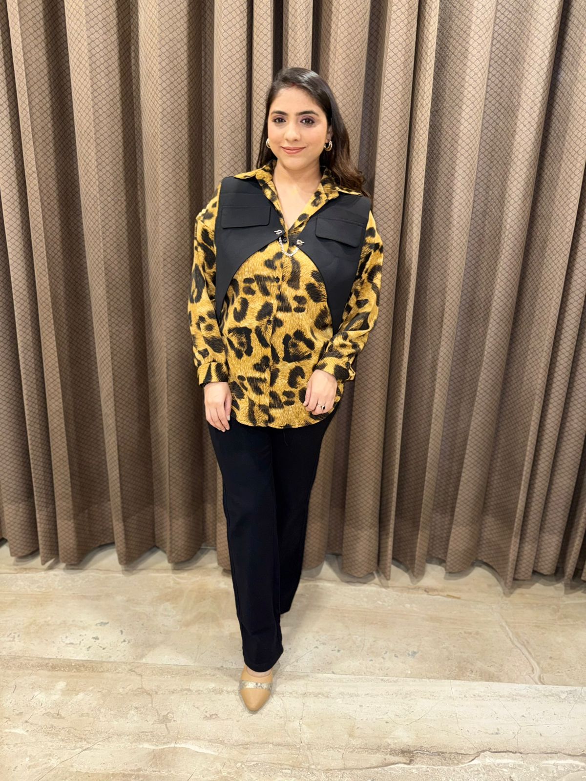 Smart Leopard print button-down Shirt