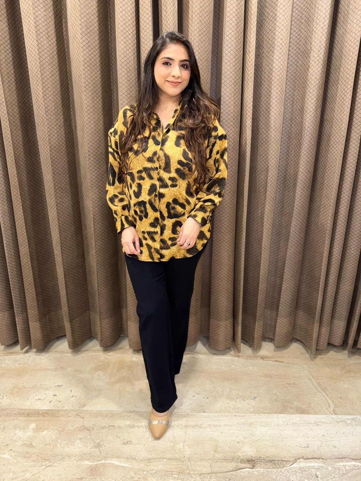 Smart Leopard print button-down Shirt