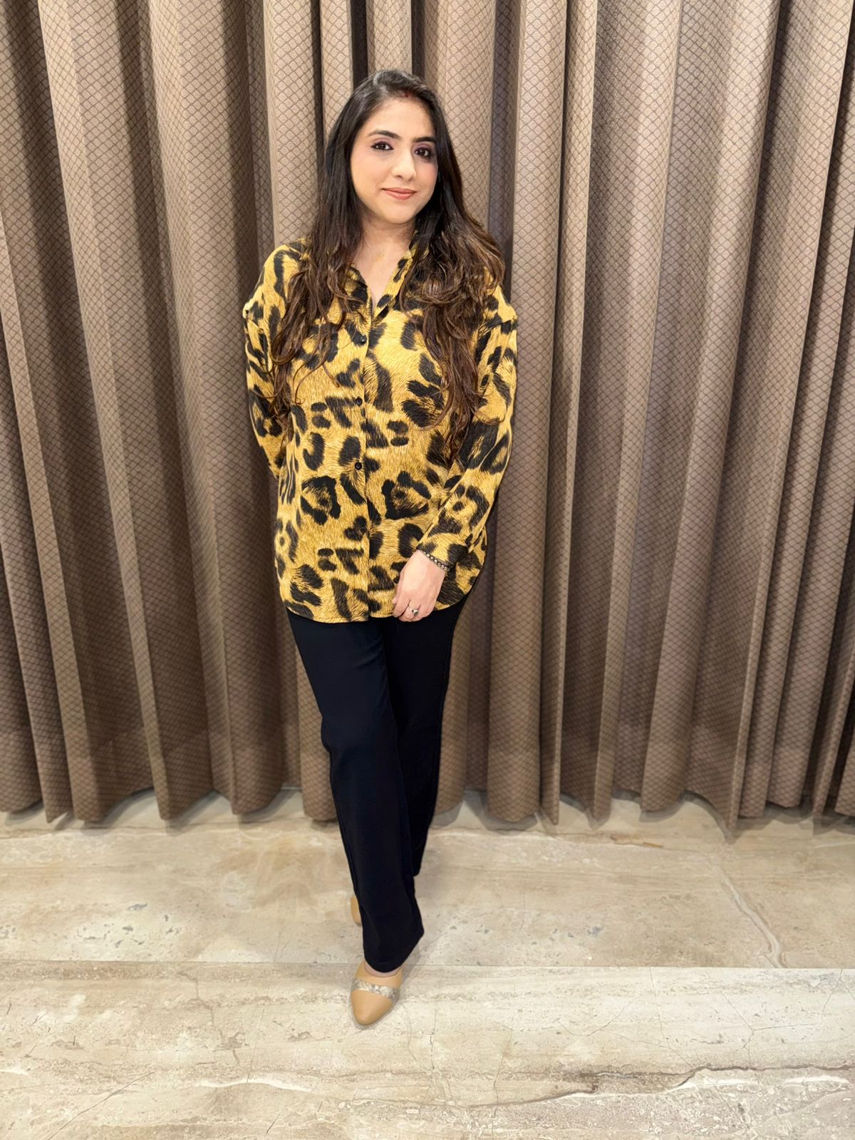 Smart Leopard print button-down Shirt
