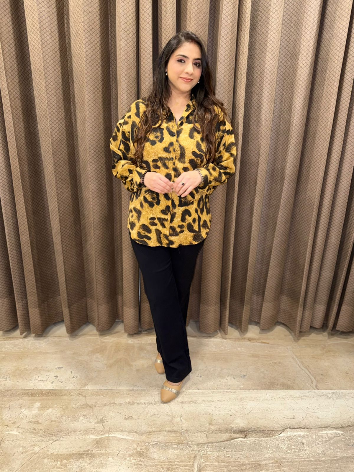 Smart Leopard print button-down Shirt