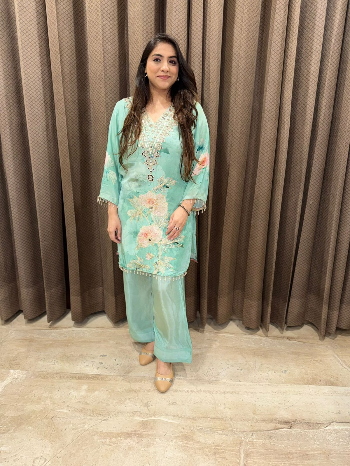 Designer Farshi Co-ord set with handwork detailing