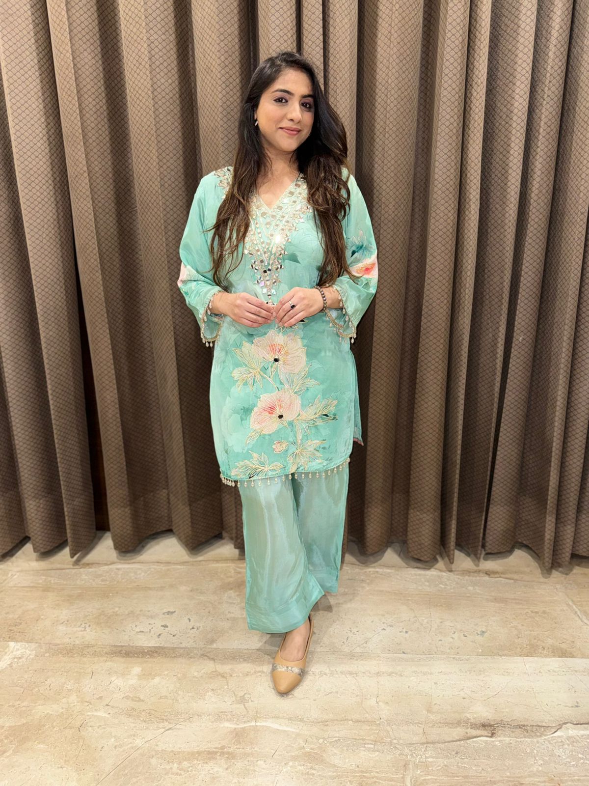 Designer Farshi Co-ord set with handwork detailing