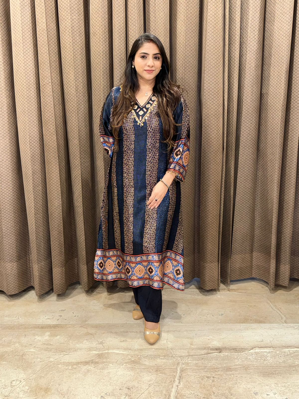 Designer Black Digital Coord set with handwork detailing