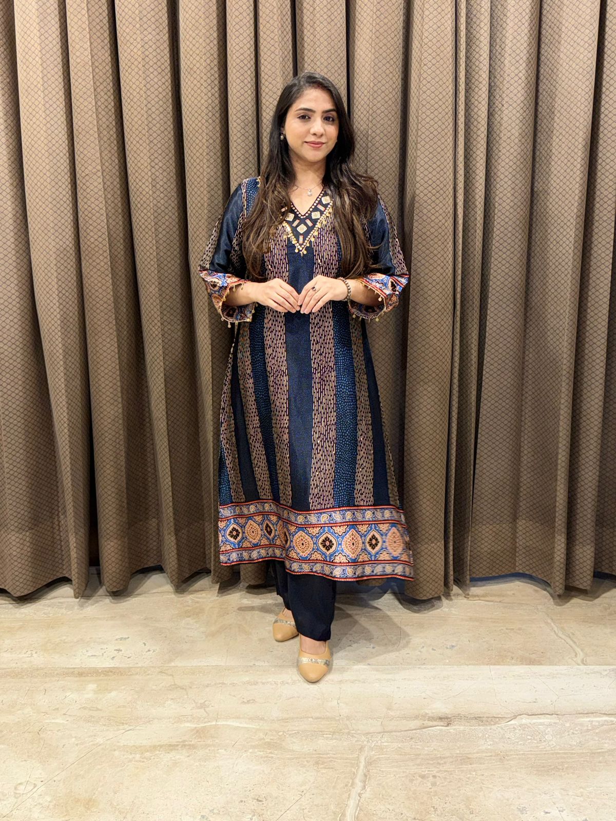 Designer Black Digital Coord set with handwork detailing